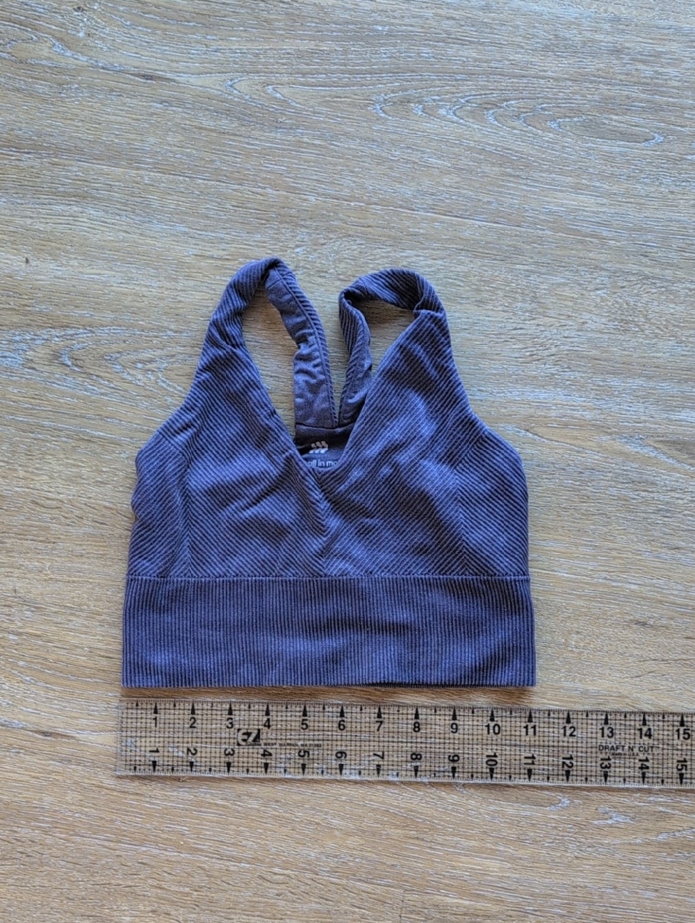 all in motion Ribbed V-Neck Sports Bra - Purple, XS